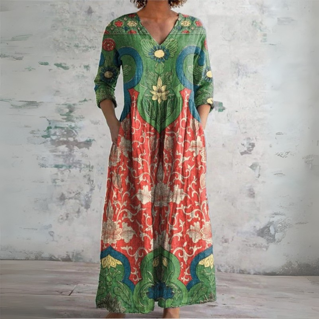 Judith - Vintage Floral Maxi Kleid