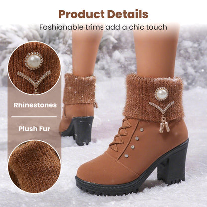 Crissa™ – Damenstiefel mit Dicken Absätzen